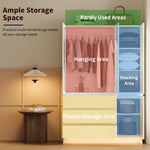 71.1" Armoire Wardrobe with 3 Drawers, Mirror & LED Light