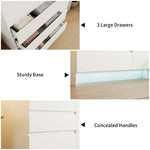 71.1" Armoire Wardrobe with 3 Drawers, Mirror & LED Light