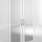 Gaytes Modern 6-Door Wardrobe with Mirrors, High Gloss Finish