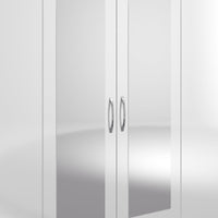 Gaytes Modern 6-Door Wardrobe with Mirrors, High Gloss Finish