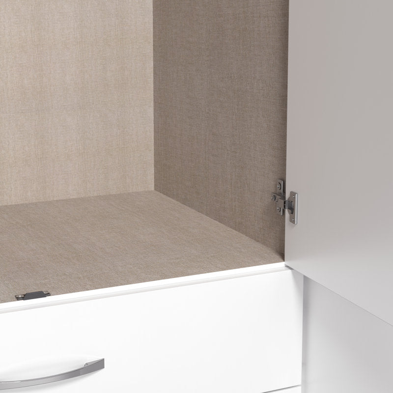 Gaytes Modern 6-Door Wardrobe with Mirrors, High Gloss Finish
