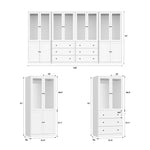 126"W Modern Fluted Glass Armoire with Soft-Close Doors