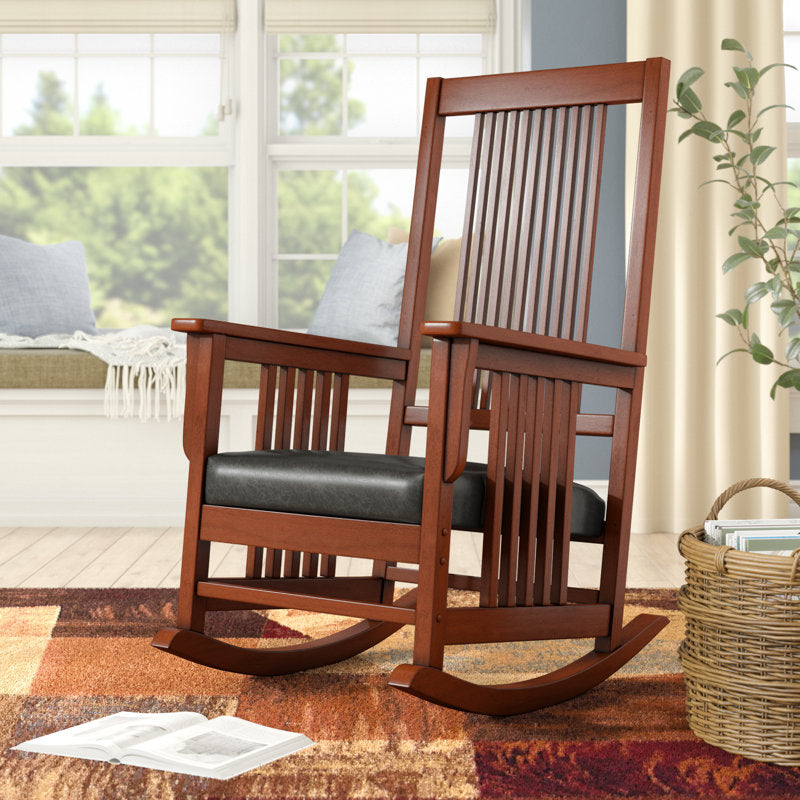 22.5" Rocking Chair with Plush Faux Leather Seat