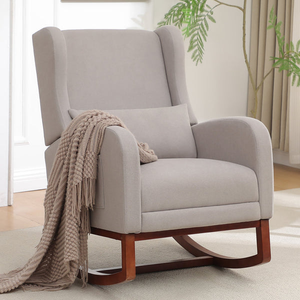 30" Wide Rocking Chair with Solid Wood Leg & Footrest