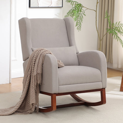 30" Wide Rocking Chair with Solid Wood Leg & Footrest