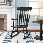 Solid Rubber Wood Rocking Chair with Contoured Back