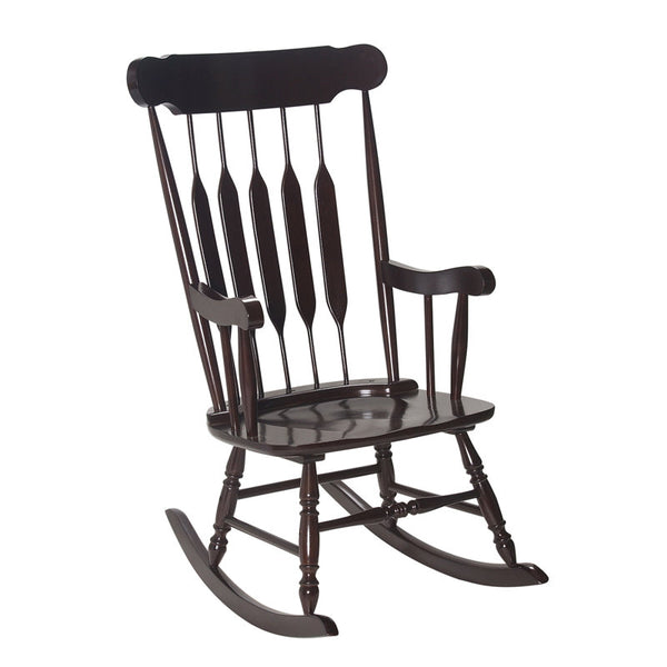 Solid Rubber Wood Rocking Chair with Contoured Back