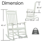 Solid Wood Outdoor Rocking Chair with Slatted Back