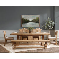 New York American Wooden 6 Seater Dining Table Set