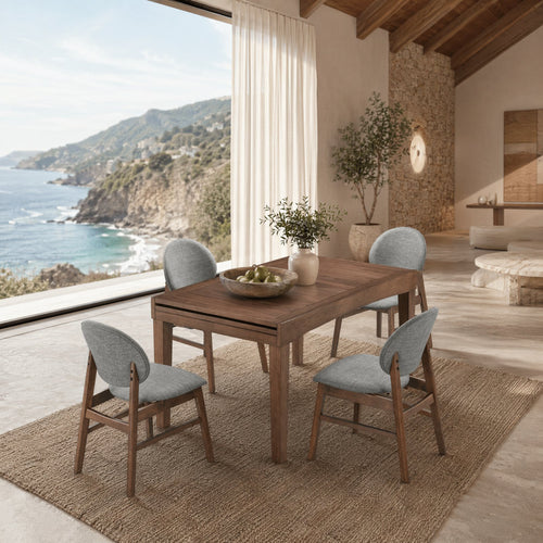 Johor Glass Extendable 6 Seater Dining Table Set with Chairs