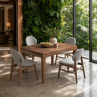 Johor Glass Extendable 6 Seater Dining Table Set with Chairs