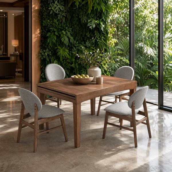 Johor Glass Extendable 6 Seater Dining Table Set with Chairs