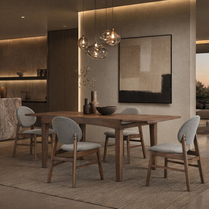 Johor Glass Extendable 6 Seater Dining Table Set with Chairs