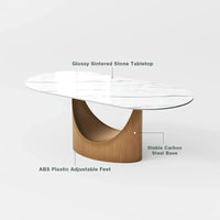 Italian Lucca Natural Stone 6 Seater Dining Table Set