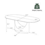 Italian Lucca Natural Stone 6 Seater Dining Table Set