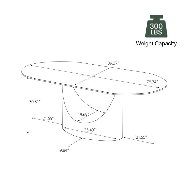 Italian Lucca Natural Stone 6 Seater Dining Table Set