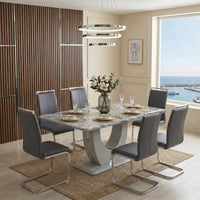 Gleam Sintered Top 4 Seater Dining Table Set