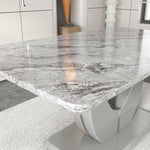 Gleam Sintered Top 4 Seater Dining Table Set