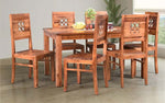 Dallas Extendable Glass 6 Seater Dining Table Set with Chairs