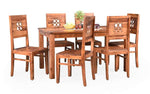 Dallas Extendable Glass 6 Seater Dining Table Set with Chairs