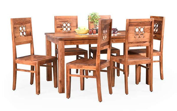 Dallas Extendable Glass 6 Seater Dining Table Set with Chairs