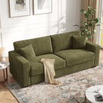 87" Chenille Fabric 2-Seater Loveseat with Wide Armrests & Pillows