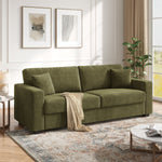 87" Chenille Fabric 2-Seater Loveseat with Wide Armrests & Pillows