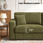 87" Chenille Fabric 2-Seater Loveseat with Wide Armrests & Pillows