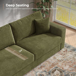 87" Chenille Fabric 2-Seater Loveseat with Wide Armrests & Pillows