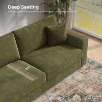 87" Chenille Fabric 2-Seater Loveseat with Wide Armrests & Pillows