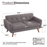 Jadier 66" Upholstered Square Arm Loveseat