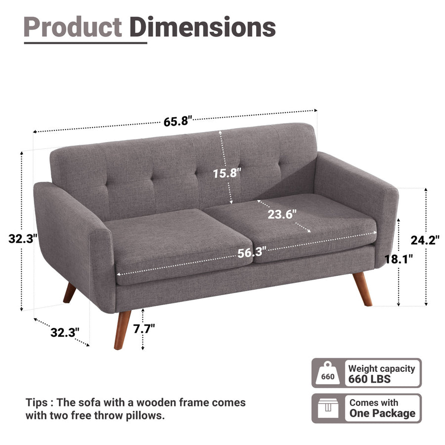 Jadier 66" Upholstered Square Arm Loveseat
