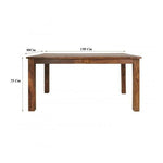 Sheesham Wood Four Seater Dining Table Set in Honey Finish