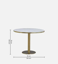 Metallic 4 Seater Dining Set In Golden Base With Porcelain Top