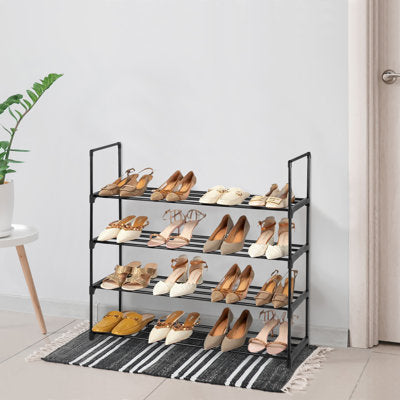 32-Pair Iron Stackable Shoe Rack