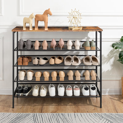 39.4" Wide 5-Tier Shoe Rack, 25-Pair Storage