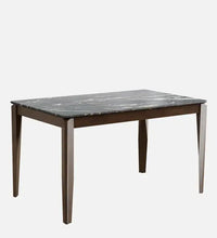 Solid Wood 4 Seater Dining Set In Marble Finish