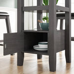 5-Pieces Counter Height Wood Kitchen Dining Table Set