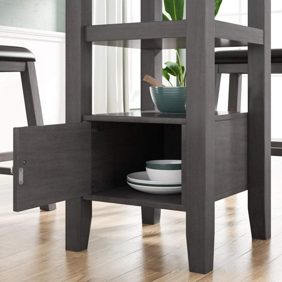 5-Pieces Counter Height Wood Kitchen Dining Table Set