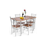 5 Piece Dining Table Set Wood Metal