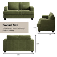 59.8" W Modern Boucle Upholstered Loveseat