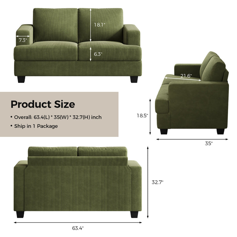 59.8" W Modern Boucle Upholstered Loveseat