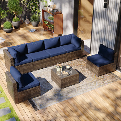 7-Piece 6-Person Symmetrical Outdoor Seating Group