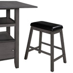 5-Pieces Counter Height Wood Kitchen Dining Table Set