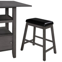 5-Pieces Counter Height Wood Kitchen Dining Table Set