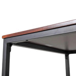 3-Piece Dining Table Set with 2 Benches Wood Table Top