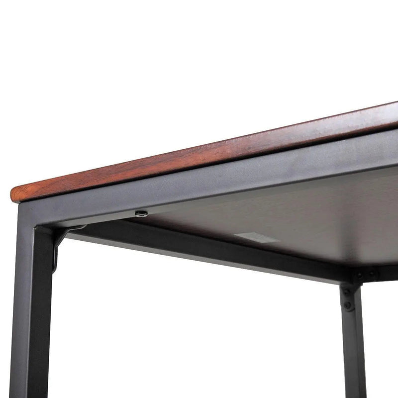 3-Piece Dining Table Set with 2 Benches Wood Table Top