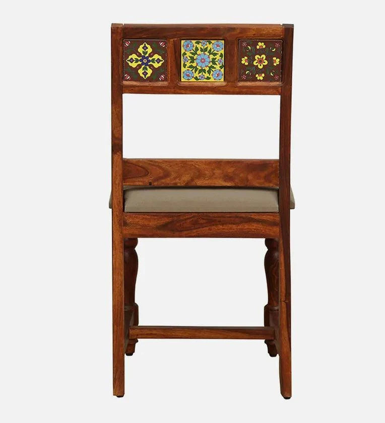 Sheesham Wood 6 Seater Dining Set In Honey Oak Finish With Cushioned Bench