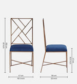 Metallic 4 Seater Dining Set In Rose Gold Base With Marble Top