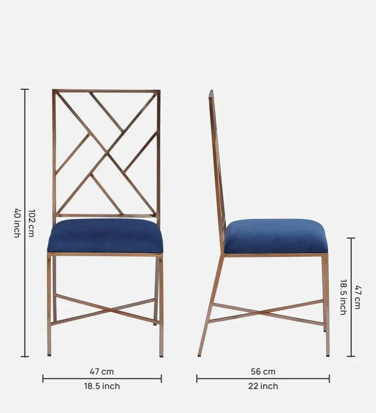 Metallic 4 Seater Dining Set In Rose Gold Base With Marble Top